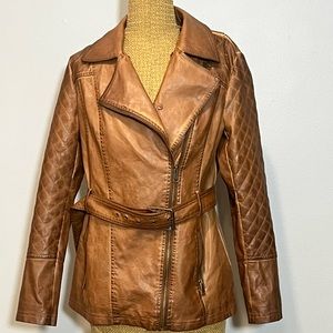 Scully Tan Leather Belted Women’s Jacket